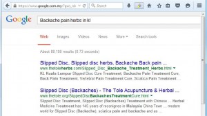 Backache pain herbs in kl