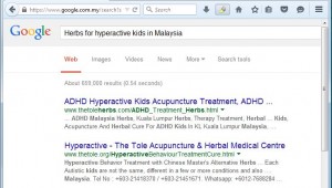 Herbs for hyperactive kids in Malaysia